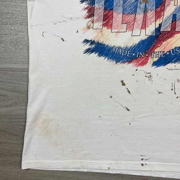 Vintage Shirt Mens Extra Large White University of Texas 90s Multicolor Retro - Picture 3 of 15